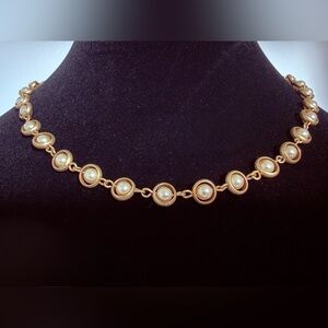 Dainty Gold & Pearl Bead Necklace